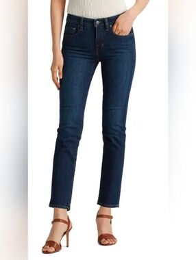 LAUREN Ralph Lauren Dark Wash Low Rise Straight Jeans